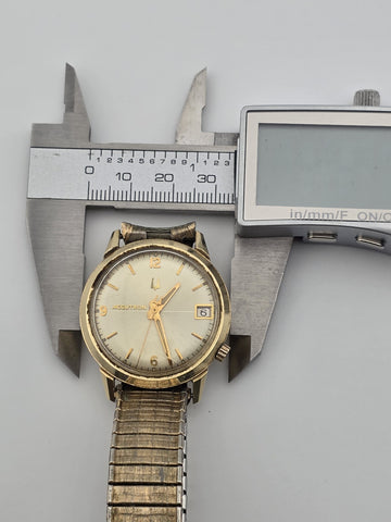 Vintage 1969 Bulova Accutron M9 14KT Gold Filled Tuning Fork Date Watch. Works.