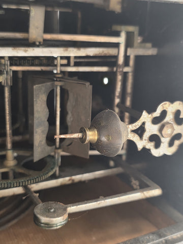 Rare Antique 1850's French Comtoise/Morbier Hanging Clock Movement. Untested.