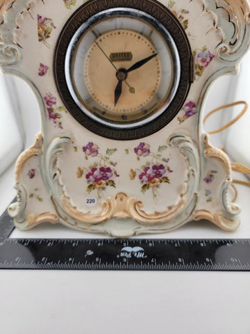 Rare Antique Rudolstadt Germany Porcelain United Electric Clock. Working Cond.