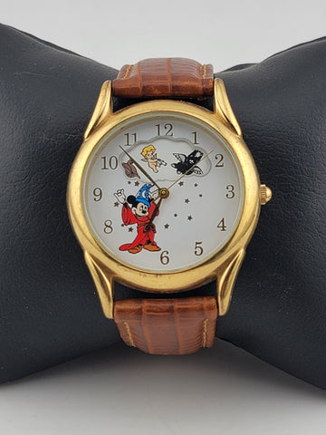 Disney Fantasia Watch Sorcerers Apprentice VTG Rare 1995 55th Anniversary. Works