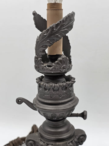 Rare Pair Antique Victorian Revival Boudoir Lamps Accurate Casting Co 12" Bronze