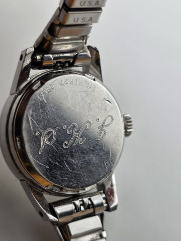 Vintage Girard Perregaux Gyromatic Silver Plated Ladies Watch. Excellent Cond.