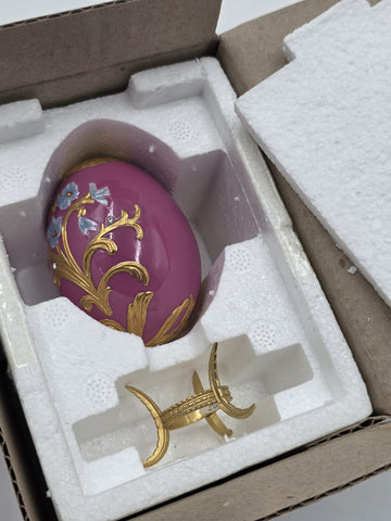 Set Of 4 Franklin Mint House of Faberge Jeweled Imperial Eggs Stands Boxed
