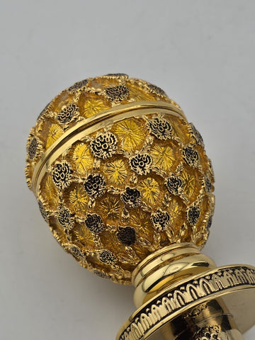 Rare Original Gorgeous Faberge Egg Gold Coronation Bottle Stop W Original Box.