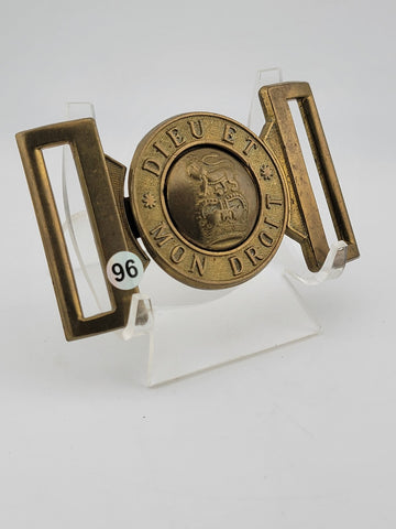 Antique 1902 WW1 British Army Cast Belt Buckle, Dieu Et Mon Droit . Clean Cond