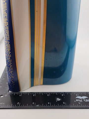 Vintage Large Barbara Brenner Porcelain Vase  Blue Spirit for Rosenthal. 10 Inch