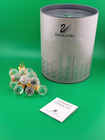Vintage Swarovski Silver Crystal Figurine 15 Grape Grapes Cluster Marked Logo