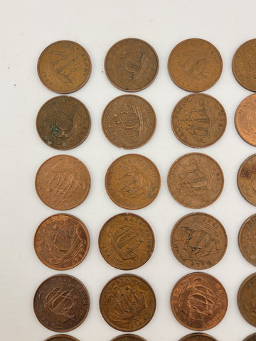 Lot Of 28 Queen Elizabeth II 1954-69 Great Britain Half Penny UK 1/2 Pence Coin
