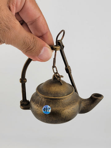 Rare 19th Century Antique European Brass Hanging Oil Lamp- Ships Lamp. Complete.