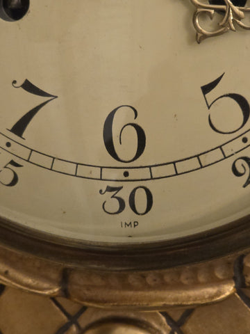 Antique Swedish Rococo Gold Gilt Wall Clock FHS Hermle Movement 1920s. Working.