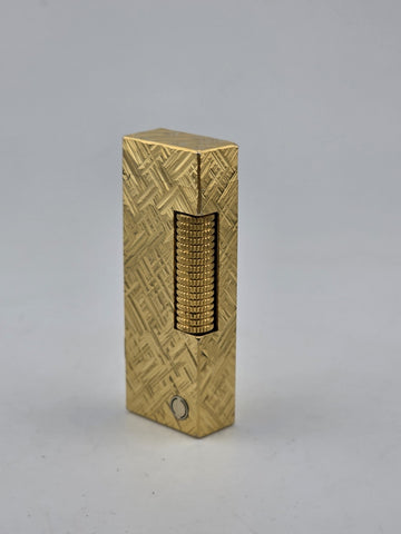 Rare Vintage Dunhill Rollagas Gold Tone Textured Switzerland Very Clean.