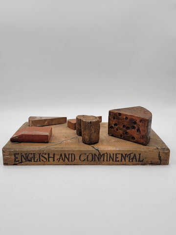 Antique 19th C One Of A Kind English & Continental Wooden Cheese Display Board.