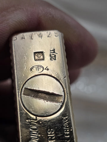 Vintage S.T. Dupont Ligne 1 Large 20µ Gold Plated Diamond Head Lighter France