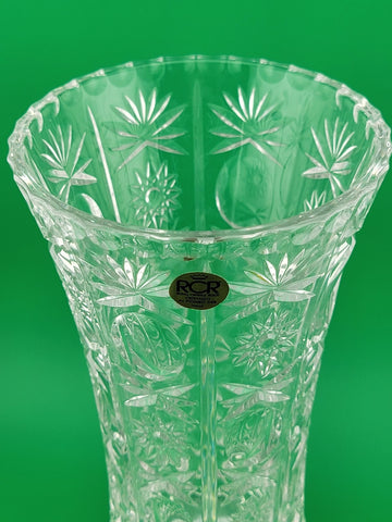 Vintage RCR - Royal Crystal Rock - 24% Lead Crystal Vase - 8.5 In -Made in Italy