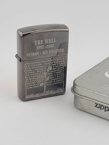 Vintage Rare Unfired 2002 Zippo The Wall Vietnam Remembered 1982 - 2002 Lighter