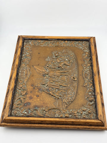 The Landing of Columbus Union Case-1856 Engraving cast as Bronze Plaque 1892-93