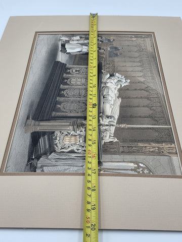 Tomb Of De Lalaing 19th C British Lithograph Day & Son Queen’s Printer 20x16