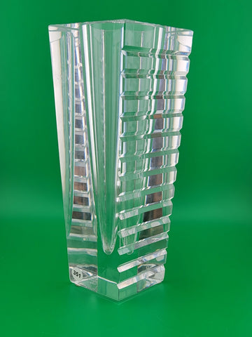 Rare Orrefors Sweden Clear Crystal MODERN FLOWER HORIZON VA Jan Johannson