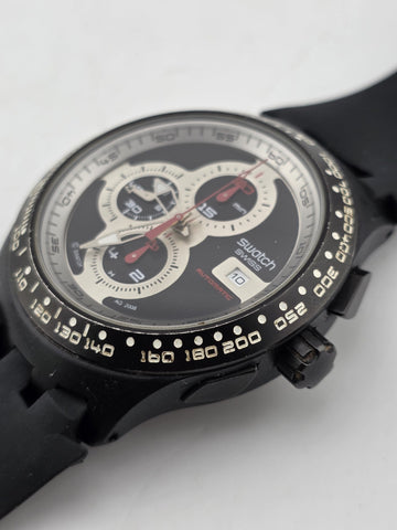 Swatch Right Track SVGB400 Automatic Chronograph Swiss Watch. Works. Read.