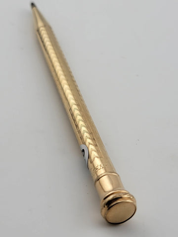 Antique English Victorian 14K Gold Filled Propelling Pencil Engraved 1927.