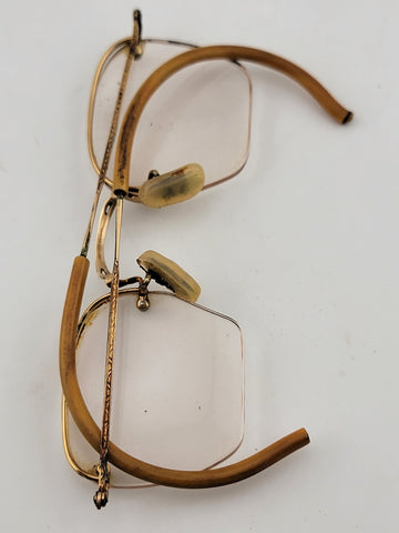 Rare Antique B&L Bausch & Lomb 1/10 12K Gold Filled Eyeglasses  1920s W Case.