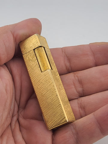 Rare Vintage Cube Cartier Lighter - 18k Yellow Gold Plated Cigarette Lighter