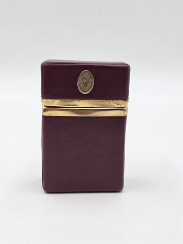Rare Vintage Christian Dior Leather Monogram Cigarette Case Holder 1970s.