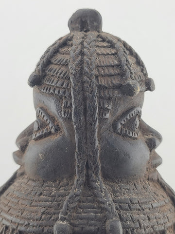 Vtg 1930's West African Bronze Ceremonial Bell Benin Yoruba Style Hand Cast 9in