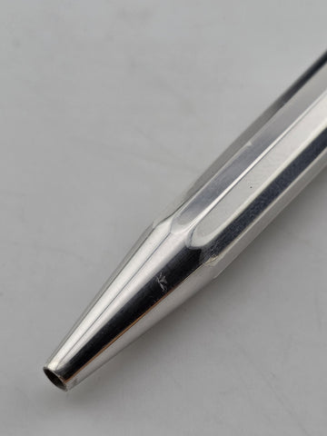 Rare OMAS 502 Sterling Silver 925 Faceted Ballpoint Pen Box & Papers Italy. 48g.