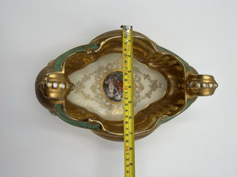 Gilded Le Mieux  China Gondola Bowl Hand Painted 24K Gold - Europe 1936-1939