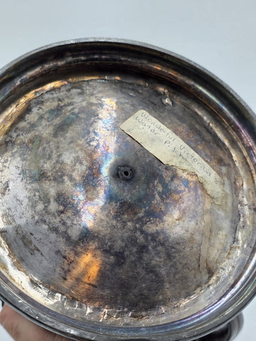 Antique 19th C Meriden Water Pitcher Decanter Bold Ornate Silver Plate Lrg Heavy