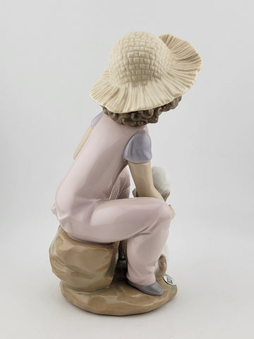 RETIRED LLADRO 6680 "FRIENDS FOREVER" GIRL W/DOG 1999 COLLECTOR SOCIETY FIGURINE