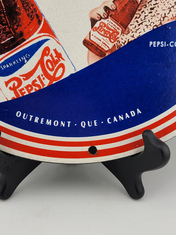 RARE VINTAGE PEPSI-COLA PORCELAIN GASOLINE STATION BOTTLE BEVERAGE SIGN A & W