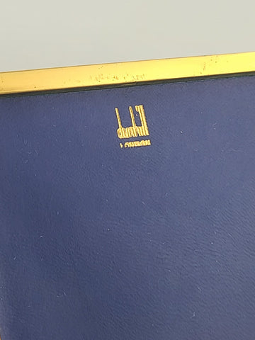 Vintage Dunhill London Leather Cigarette Case Blue Interior Gold Tone