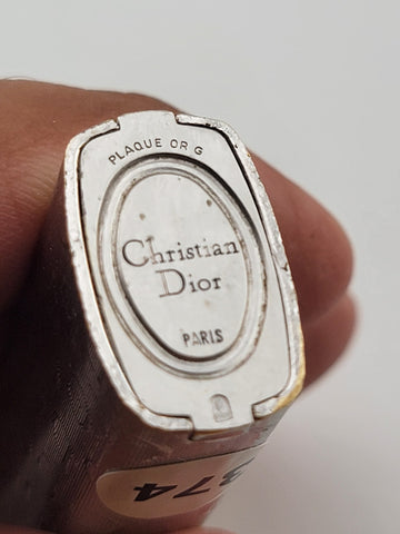 Vintage Christian Dior Lighter Swiss Made CD Logo Silver and Gold Plated. Works.