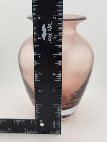 Vtg Blenko Glass Vase Purple Amethyst Hand Blown Glass Mid-Century Decor 7.5”