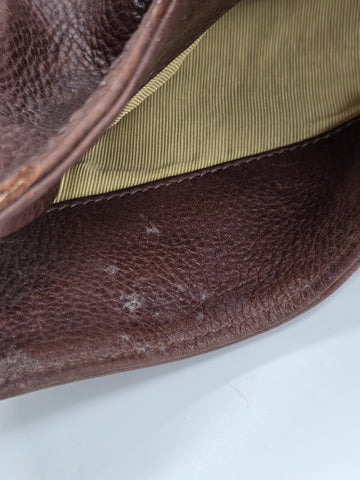 Vintage Cole Haan G Series Brown Leather Native American Style Large Hobo Bag