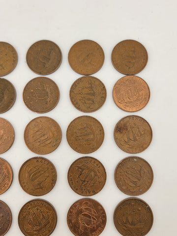 Lot Of 28 Queen Elizabeth II 1954-69 Great Britain Half Penny UK 1/2 Pence Coin