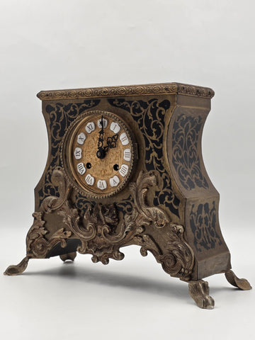 Private: Rare Antique French Rococo Mantel Clock Chinoiserie Inlay Bell Strike.