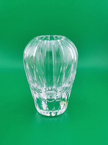 Vintage Atlantis TRIO Lead Crystal Bud Vase Hand Blown Vertical Cuts 4.5"