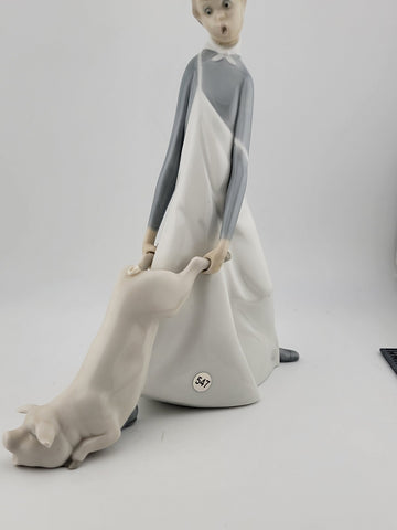 Vintage Lladro "Cook In Trouble" Boy With Pig #4608 Matte Finish. VG Cond.