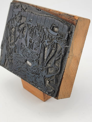 Antique Farmers Market Printing Block. Very Rare. Advertising Item