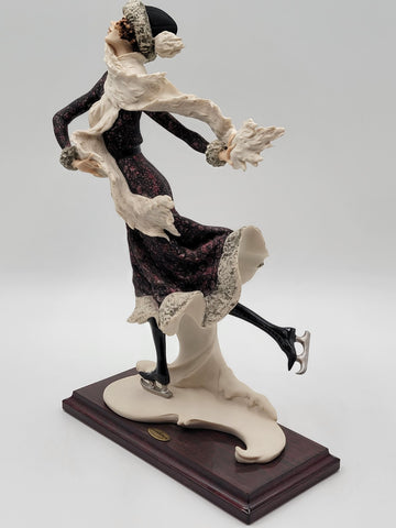 G.Armani Figurine Skating Lady Winter Capodimonte Sculpture Art 0542C New In Box