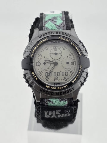 Rare Vintage Casio AWX-10 Twincept Ana-Digi Speed Memory 50M 1990s. Working