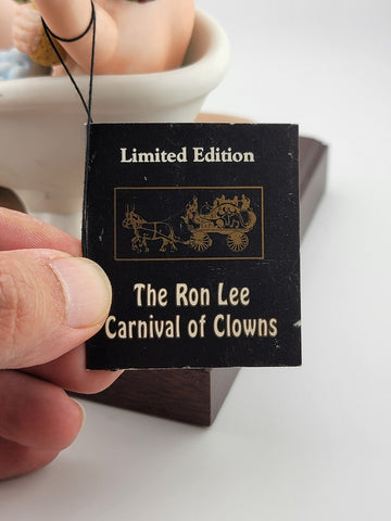 Vintage Ron Lee A Hard Days Bath Porcelain sculpture Carnival Of Clowns Signed