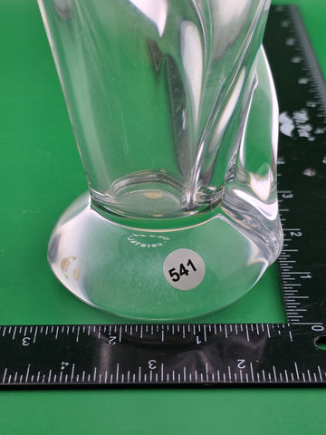 VINTAGE MCM ART VANNES LE CHATEL CALLA LILY VASE 7" CLEAR FRENCH ART GLASS
