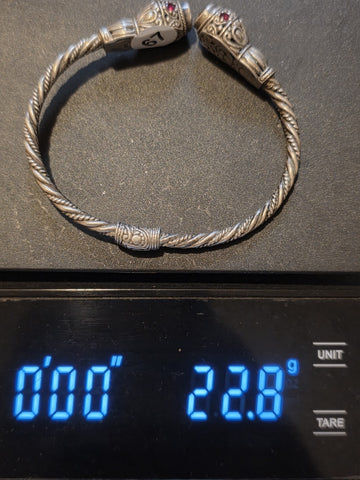 925 Sterling Silver Handmade Tribal Kada Bangle Bracelet Unisex Vintage