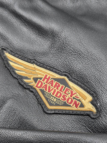 Vintage Original Harley Davidson 120th Anniversary Bomber Leather Jacket. 2XL.