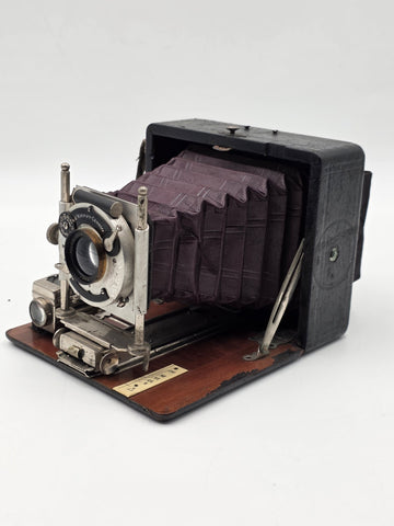 Antique c1910 Quarter Plate Folding Camera Aldis Anastigmat No 6 Minimum Cameo