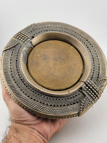 Rare Antique 19th c. African Tribal Bronze Slave Anklet Bracelet Bangle Ashtray.